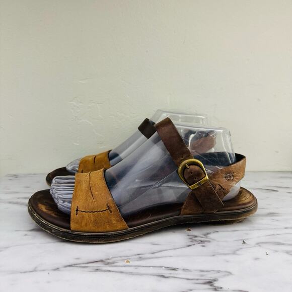 Born Ebb Brown Leather Slip On Sandals Women’s Size 8 - Picture 1 of 11